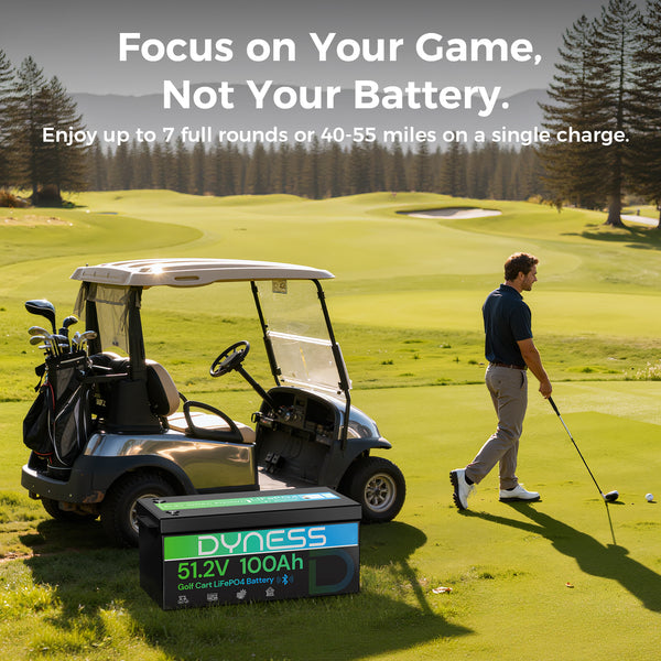Dyness 48V 100Ah Lithium-Ion Golf Cart Battery – Equipped with 200A BMS & Real-Time Monitoring