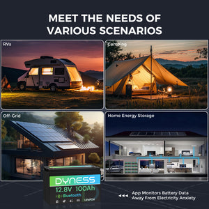 Dynesspower  12V 100Ah Lithium Battery with Bluetooth